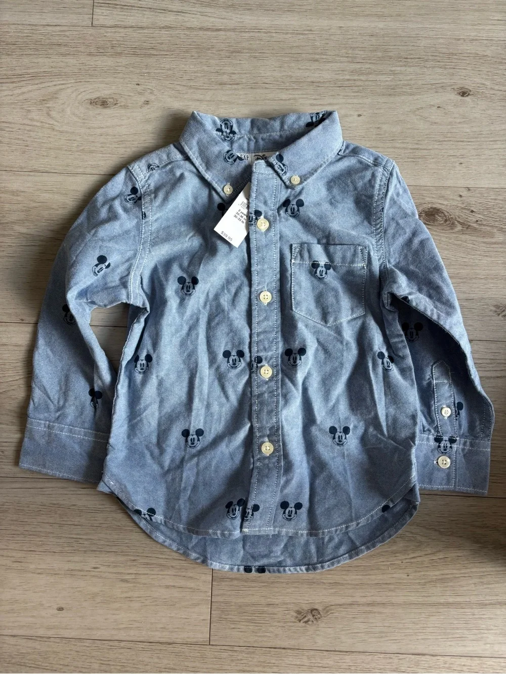 Gap x Disney Mickey Mouse Chambray Button Up Shirt NWT Size 2T